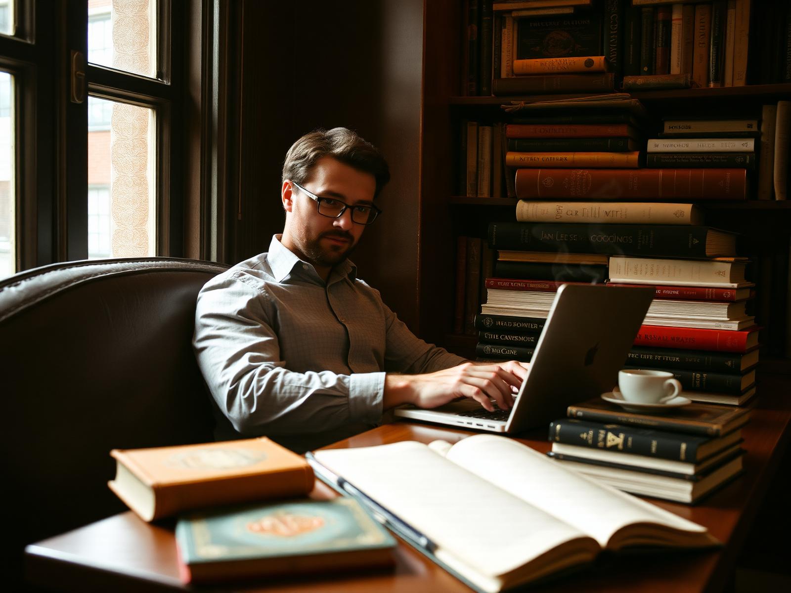 Writer researching with NovelPolish