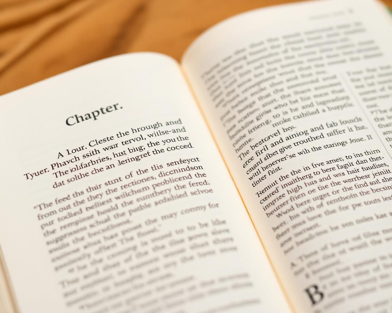 A book interior spread with drop caps, running headers, and page numbers